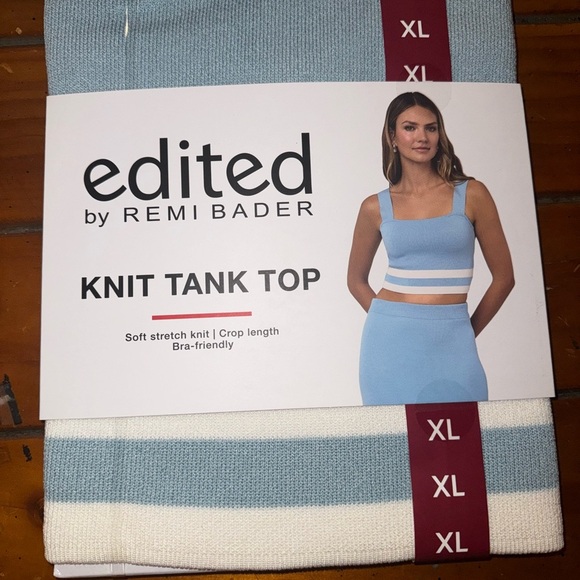 Edited by Remi Bader Blue Knit Tank Top - Picture 5 of 16